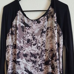 Black and multi color top